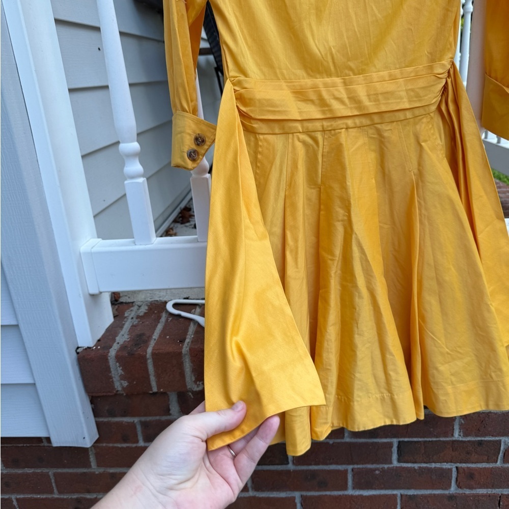 Diane Von Furstenberg Vintage Yellow Classic Pleated Dress Size 4 Women’s - Picture 5 of 7